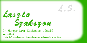 laszlo szakszon business card